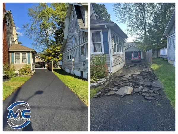 Commercial driveway rebuild underway in Bergen County NJ
